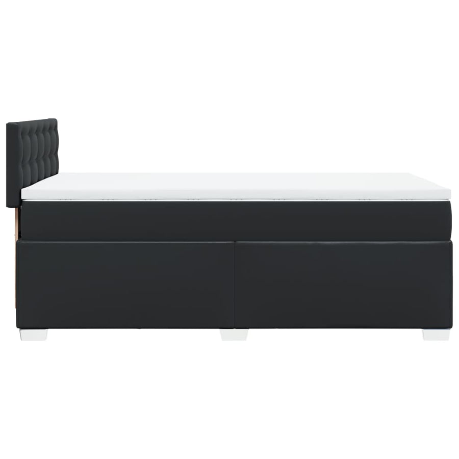 Boxspring met matras kunstleer zwart 90x200 cm