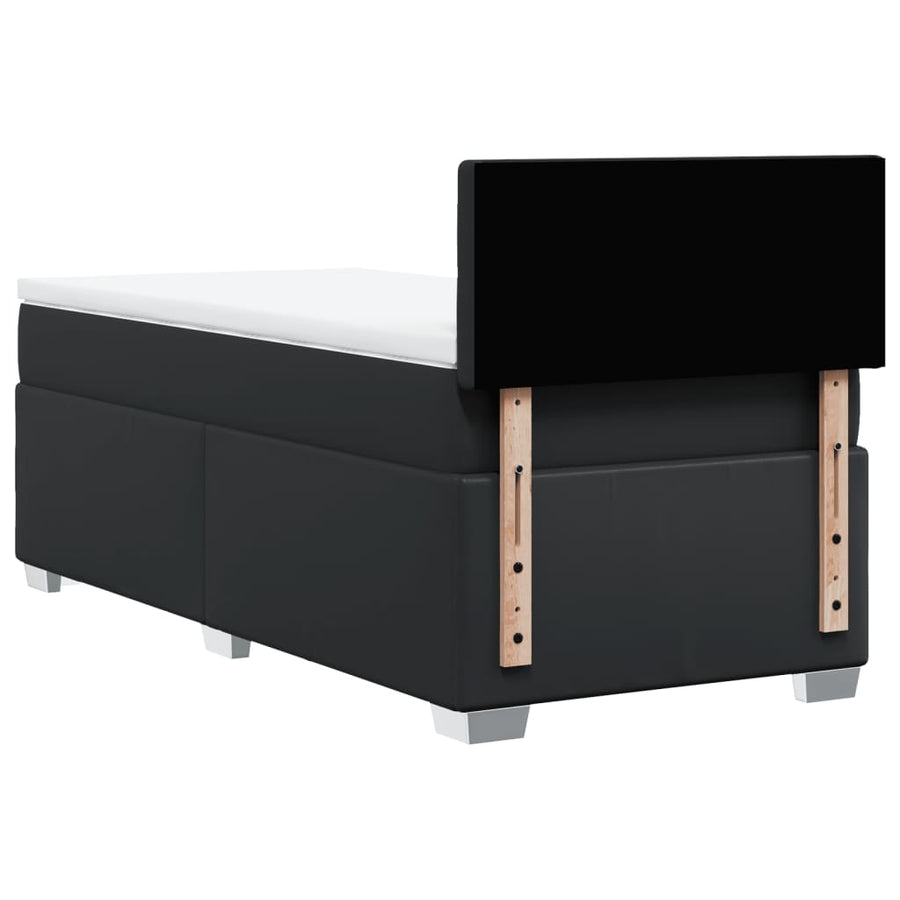 Boxspring met matras kunstleer zwart 90x200 cm