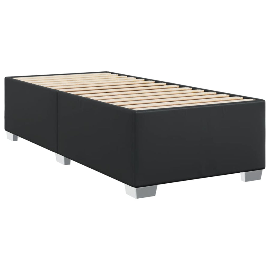 Boxspring met matras kunstleer zwart 90x200 cm