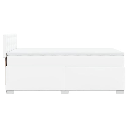 Boxspring met matras kunstleer wit 90x200 cm