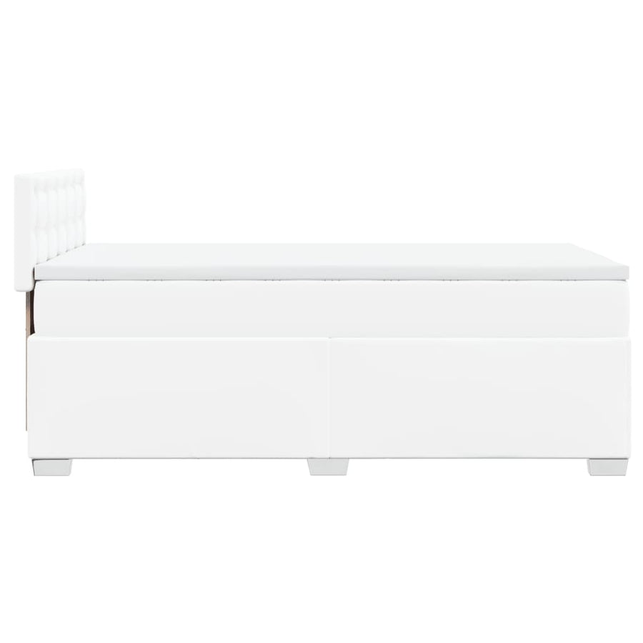 Boxspring met matras kunstleer wit 90x200 cm