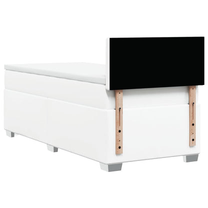 Boxspring met matras kunstleer wit 90x200 cm