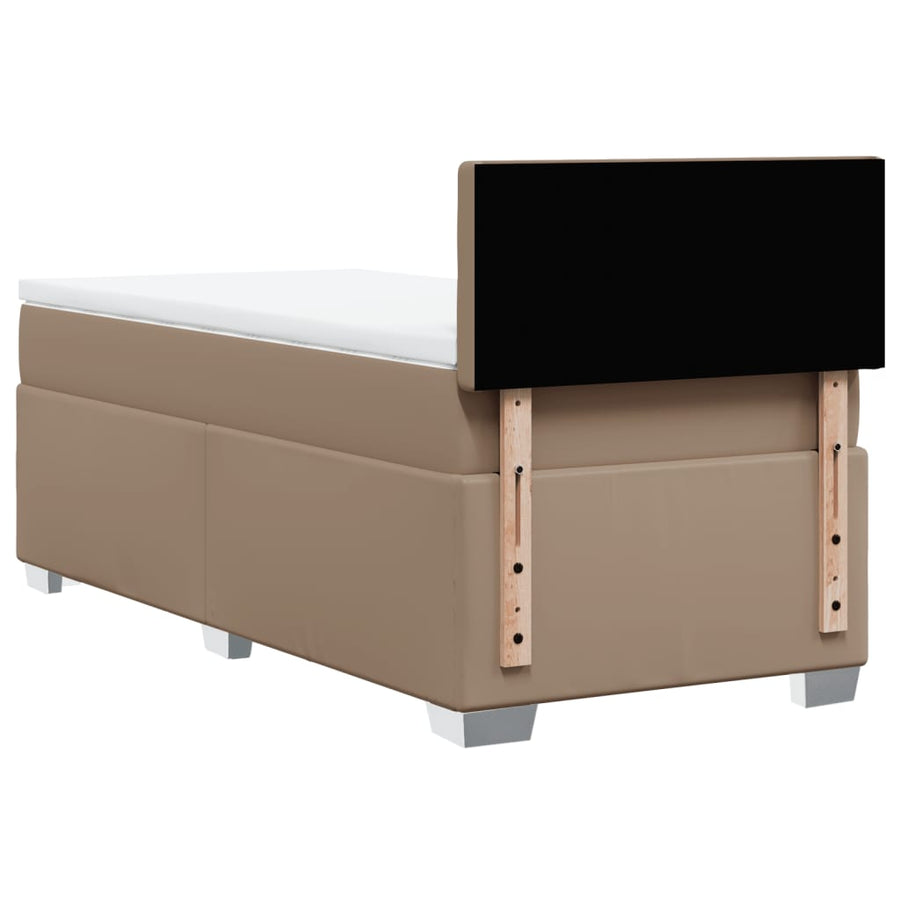 Boxspring met matras kunstleer cappuccinokleurig 90x200 cm