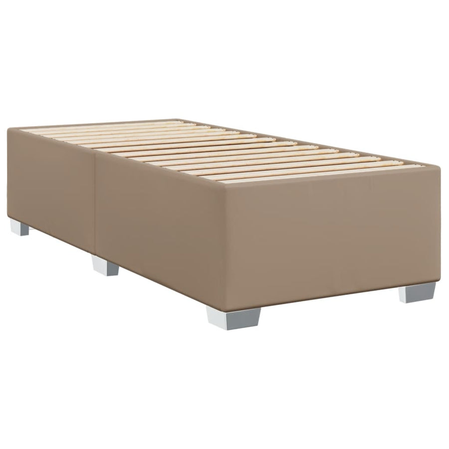 Boxspring met matras kunstleer cappuccinokleurig 90x200 cm