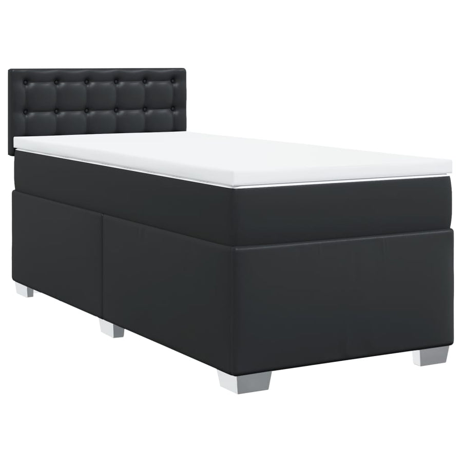 Boxspring met matras kunstleer zwart 100x200 cm