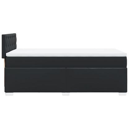 Boxspring met matras kunstleer zwart 100x200 cm