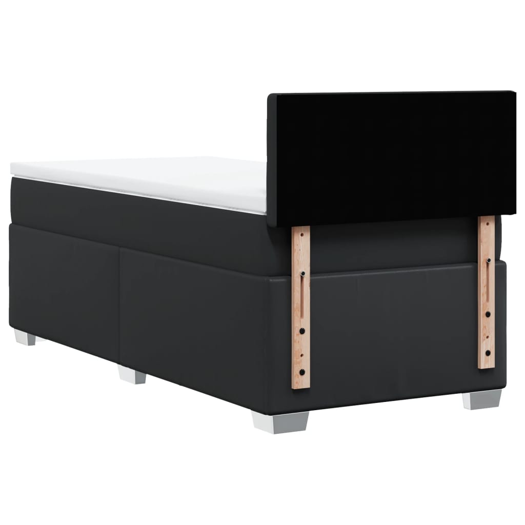 Boxspring met matras kunstleer zwart 100x200 cm