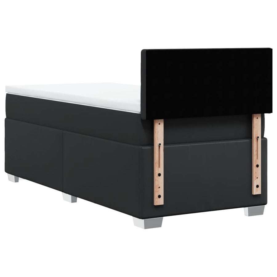 Boxspring met matras kunstleer zwart 100x200 cm