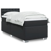 Boxspring met matras 100x200 cm zwart kunstleer