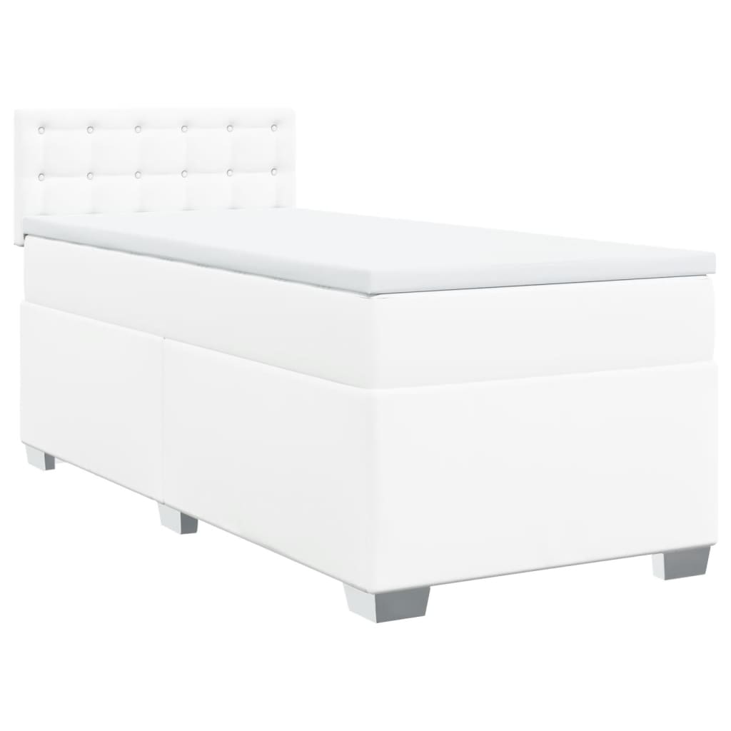 Boxspring met matras kunstleer wit 100x200 cm