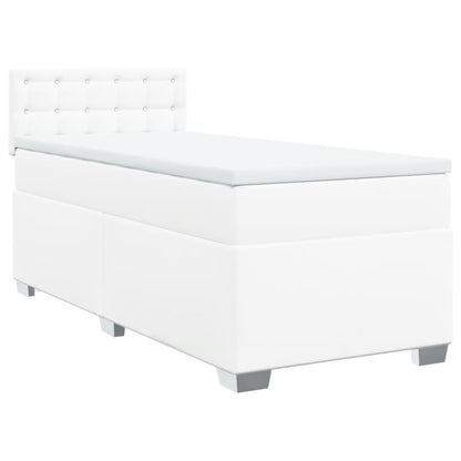 Boxspring met matras kunstleer wit 100x200 cm