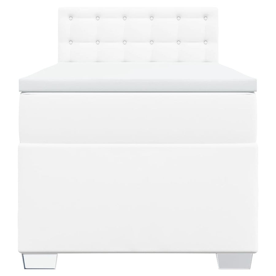 Boxspring met matras kunstleer wit 100x200 cm