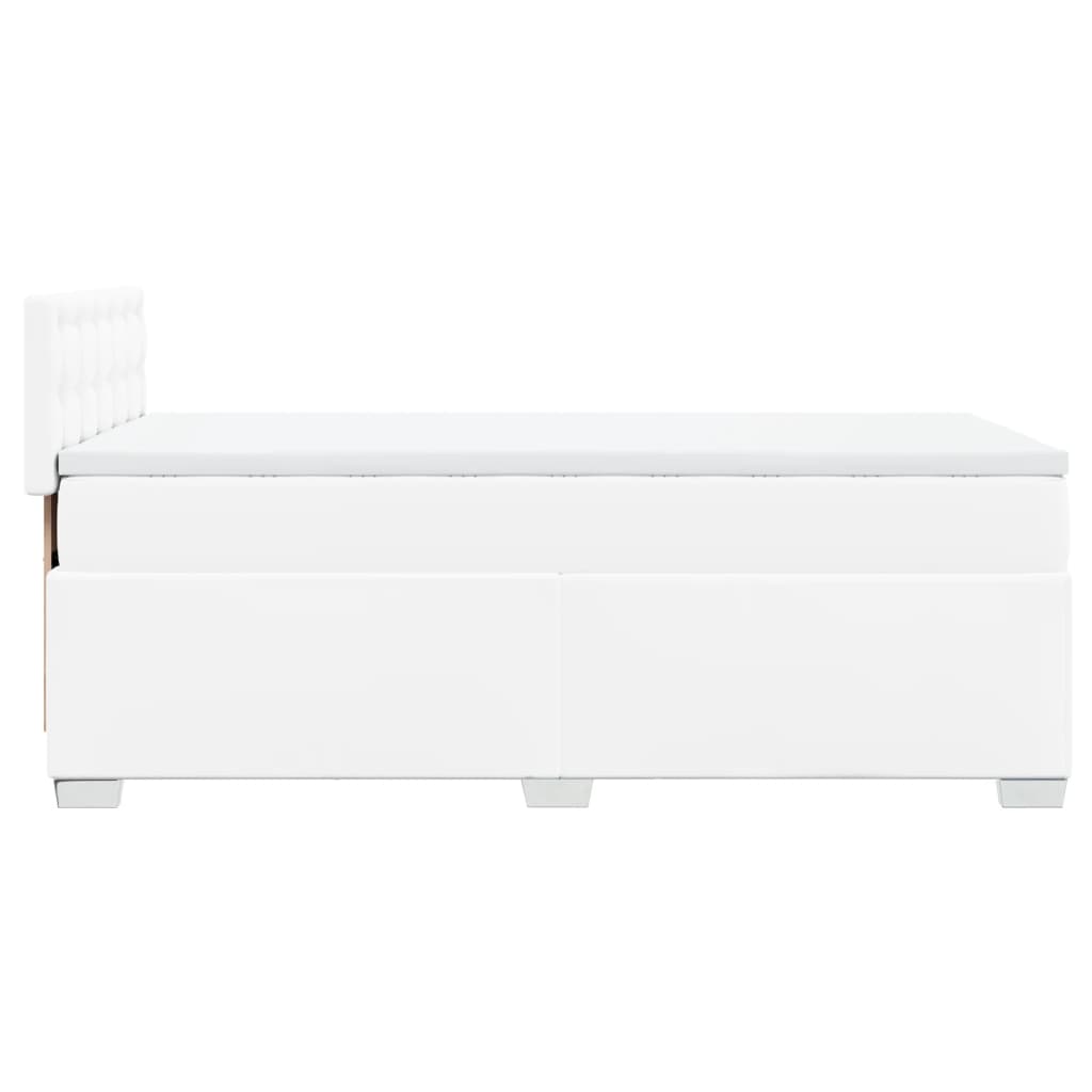 Boxspring met matras kunstleer wit 100x200 cm