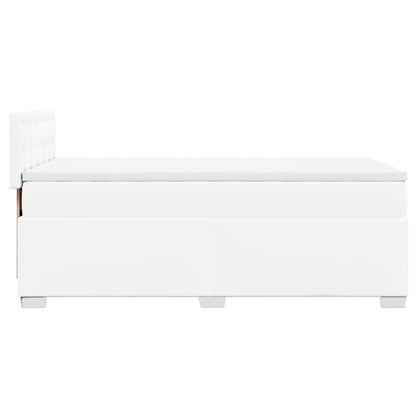 Boxspring met matras kunstleer wit 100x200 cm