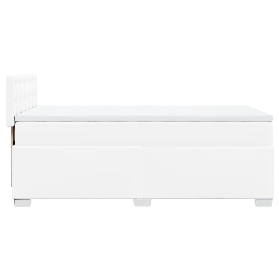 Boxspring met matras kunstleer wit 100x200 cm