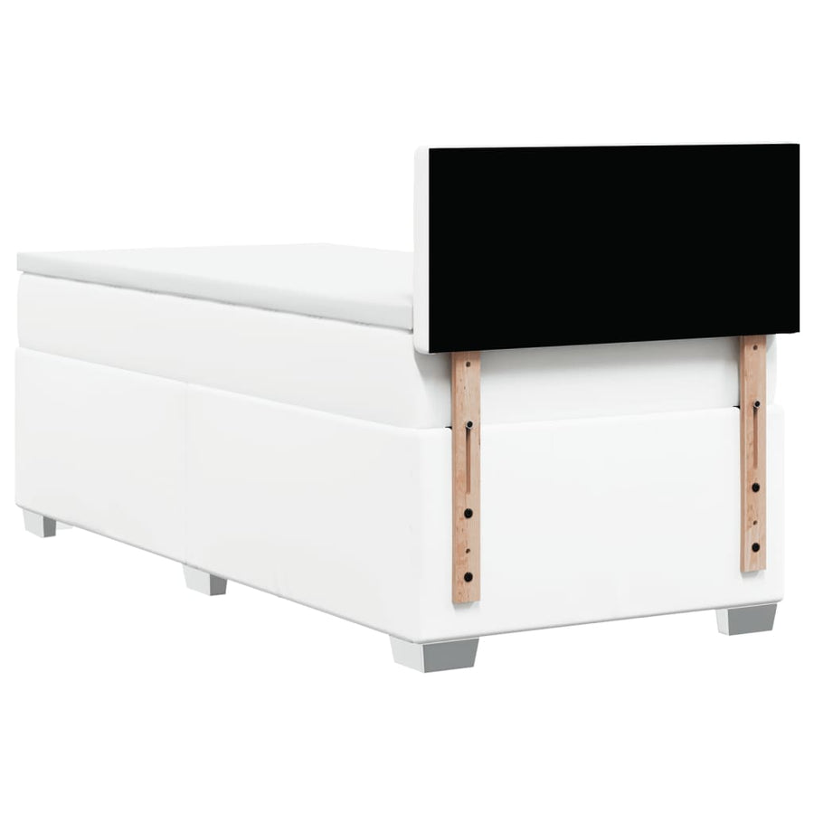 Boxspring met matras kunstleer wit 100x200 cm