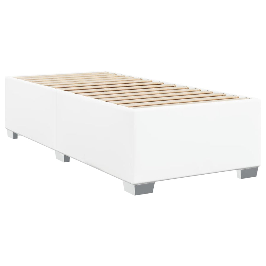Boxspring met matras kunstleer wit 100x200 cm