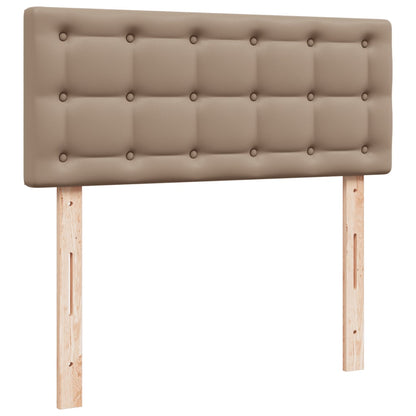Boxspring met matras kunstleer cappuccinokleurig 100x200 cm