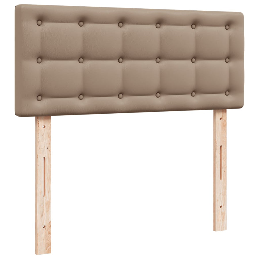 Boxspring met matras kunstleer cappuccinokleurig 100x200 cm