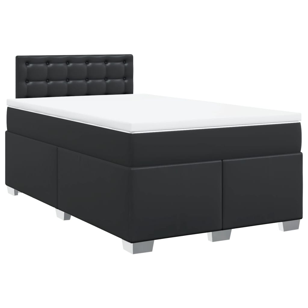 Boxspring met matras kunstleer zwart 120x190 cm