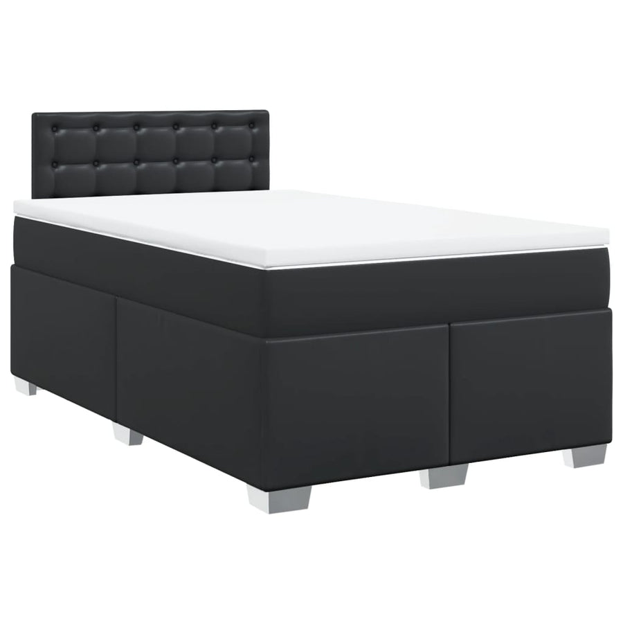 Boxspring met matras kunstleer zwart 120x190 cm