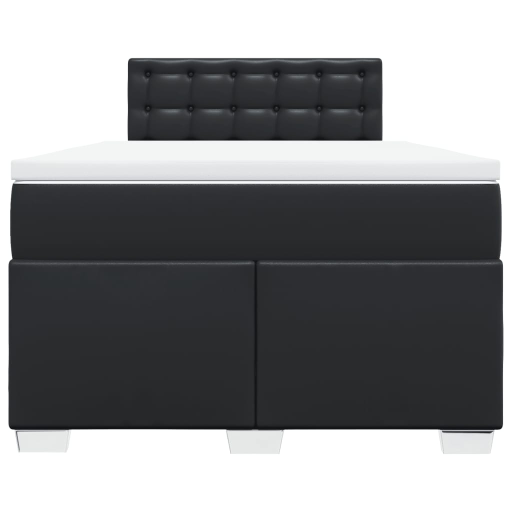 Boxspring met matras kunstleer zwart 120x190 cm