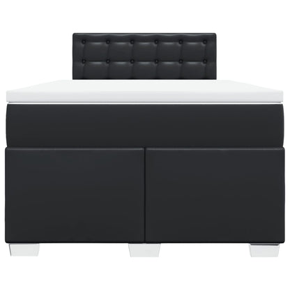 Boxspring met matras kunstleer zwart 120x190 cm