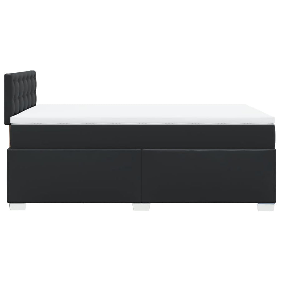 Boxspring met matras kunstleer zwart 120x190 cm