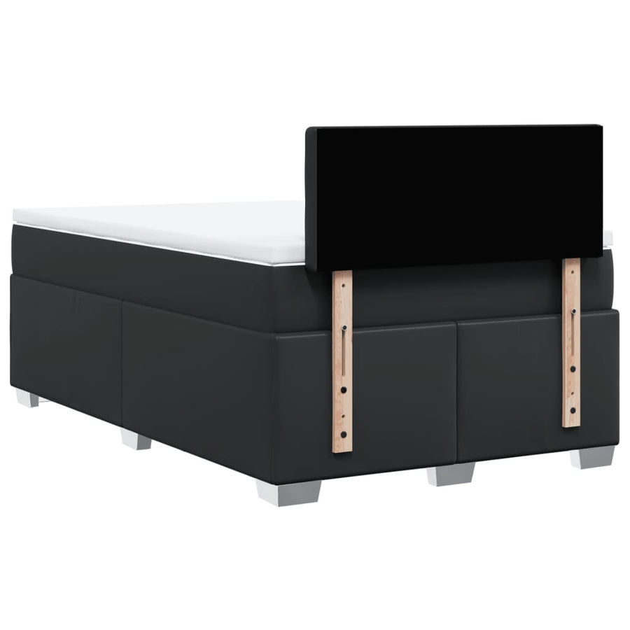 Boxspring met matras kunstleer zwart 120x190 cm