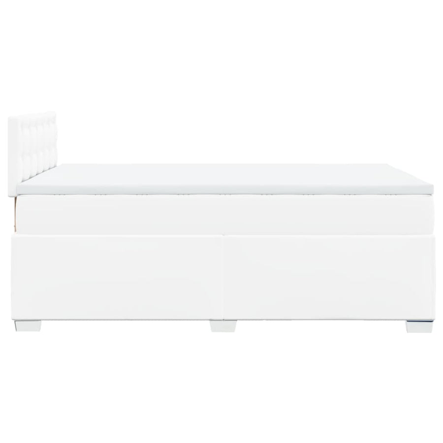 Boxspring met matras kunstleer wit 120x190 cm