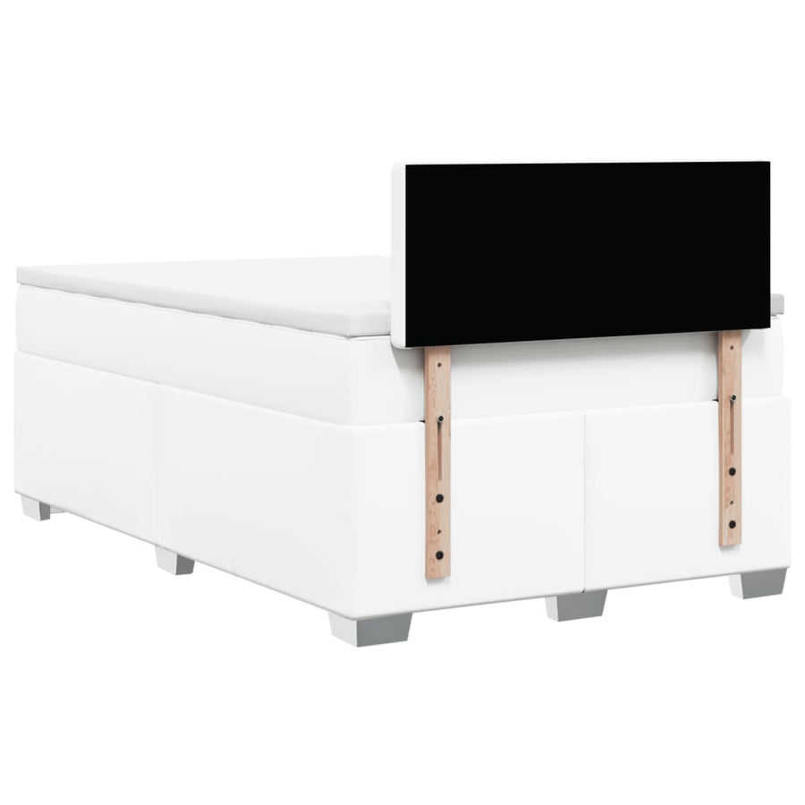 Boxspring met matras kunstleer wit 120x190 cm