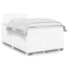 Boxspring met matras kunstleer wit 120x190 cm