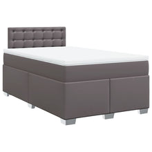 Boxspring met matras kunstleer grijs 120x190 cm