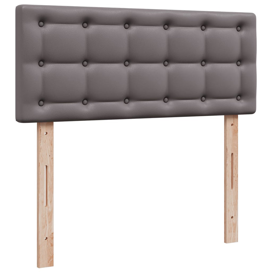 Boxspring met matras kunstleer grijs 120x190 cm