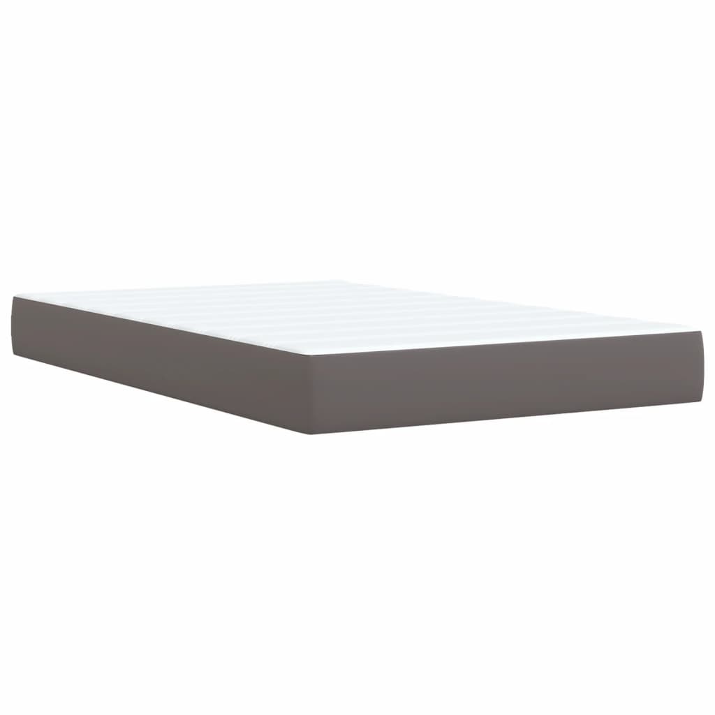 Boxspring met matras kunstleer grijs 120x190 cm