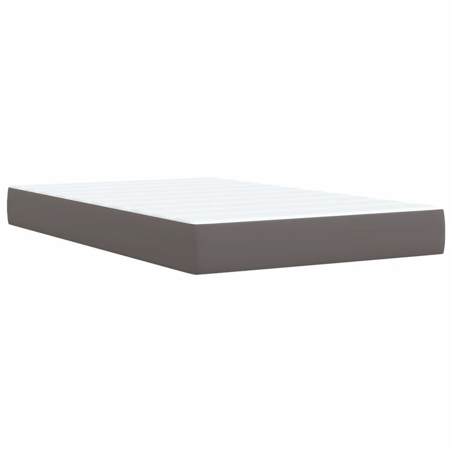 Boxspring met matras kunstleer grijs 120x190 cm