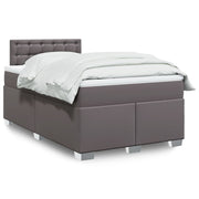 Boxspring met matras 120x190 cm grijs kunstleer