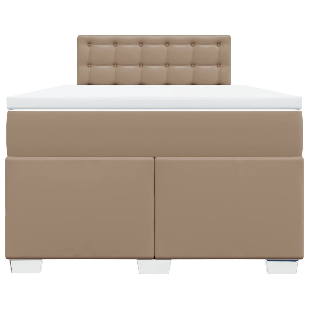 Boxspring met matras kunstleer cappuccinokleurig 120x190 cm