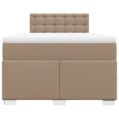 Boxspring met matras kunstleer cappuccinokleurig 120x190 cm