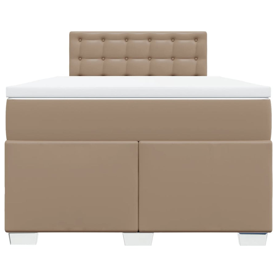 Boxspring met matras kunstleer cappuccinokleurig 120x190 cm