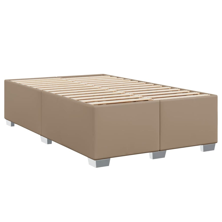 Boxspring met matras kunstleer cappuccinokleurig 120x190 cm