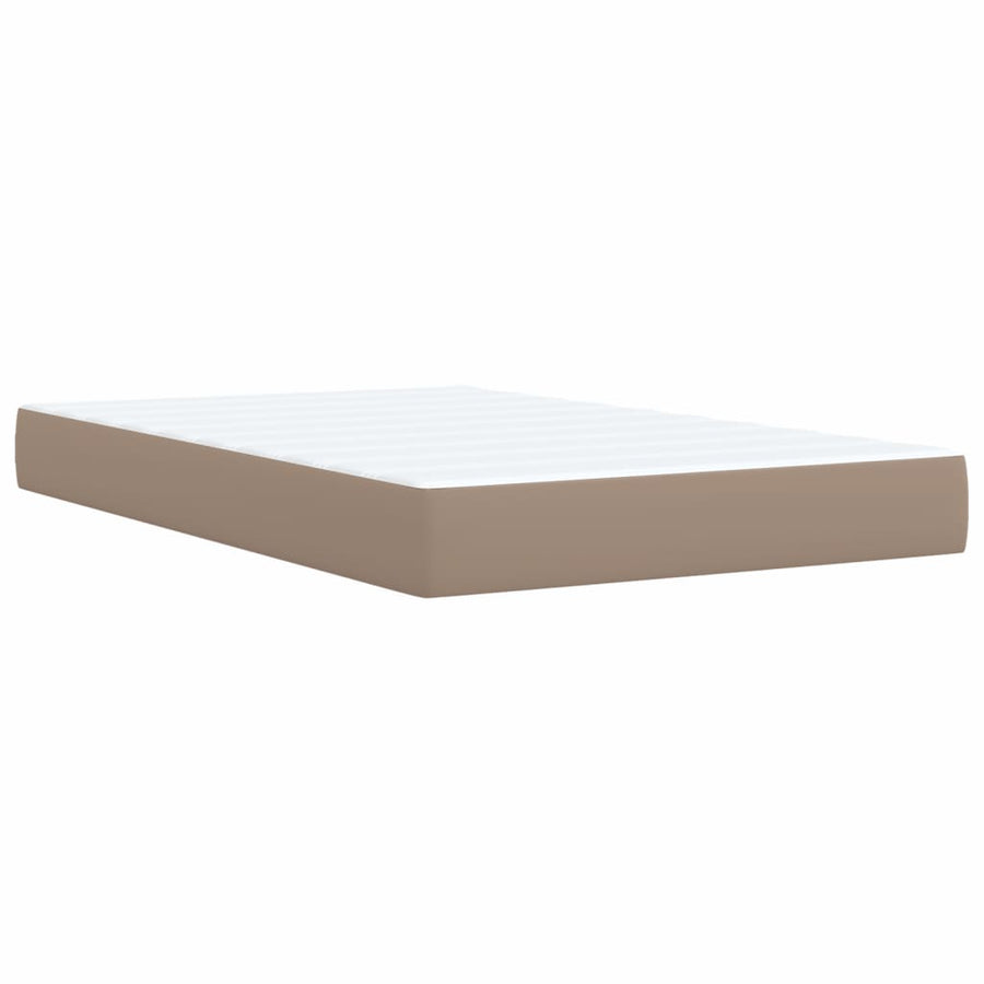 Boxspring met matras kunstleer cappuccinokleurig 120x190 cm