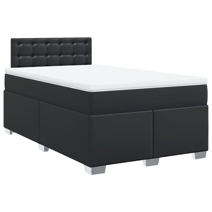 Boxspring met matras kunstleer zwart 120x200 cm