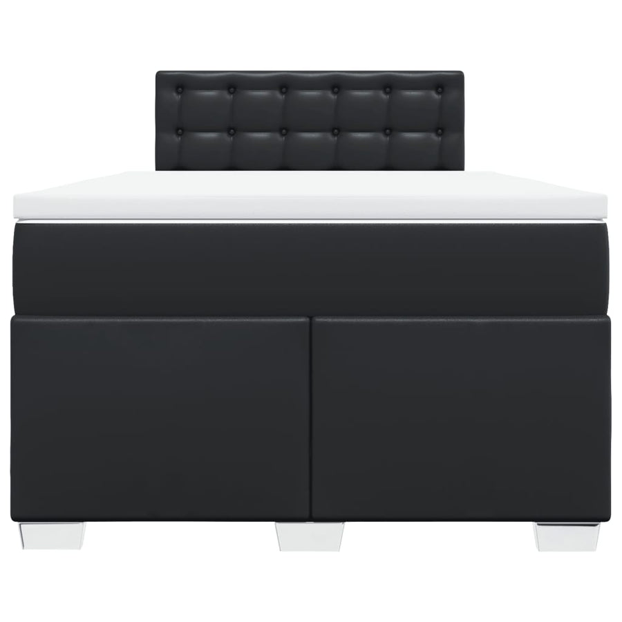 Boxspring met matras kunstleer zwart 120x200 cm