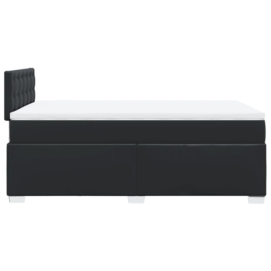 Boxspring met matras kunstleer zwart 120x200 cm