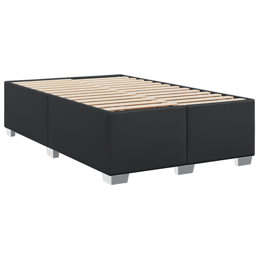 Boxspring met matras kunstleer zwart 120x200 cm