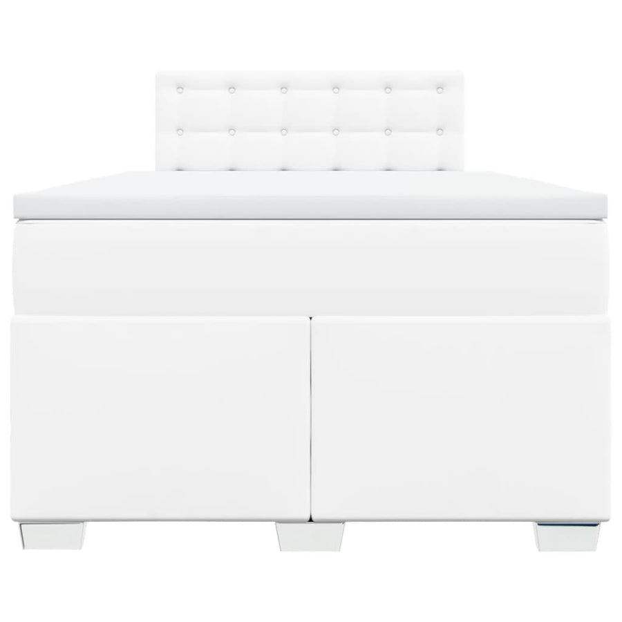 Boxspring met matras kunstleer wit 120x200 cm