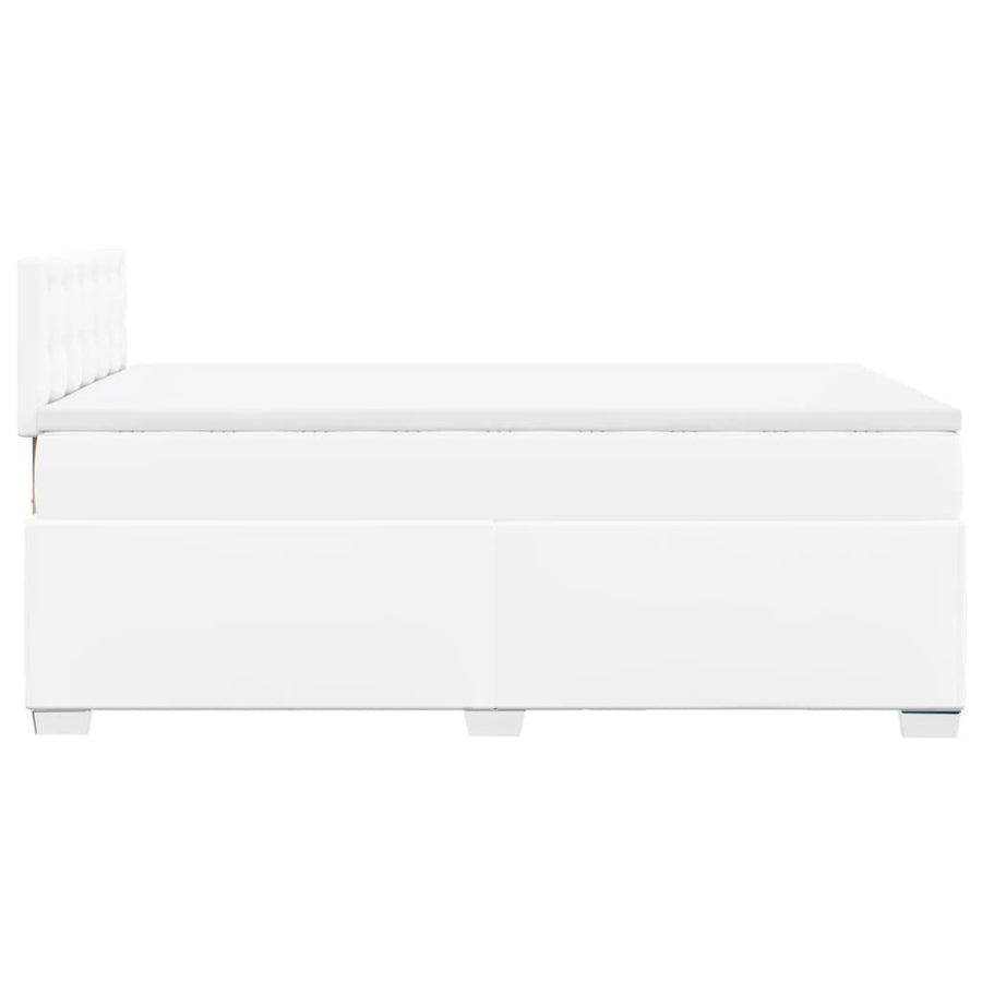 Boxspring met matras kunstleer wit 120x200 cm