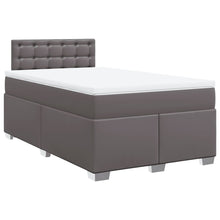 Boxspring met matras kunstleer grijs 120x200 cm