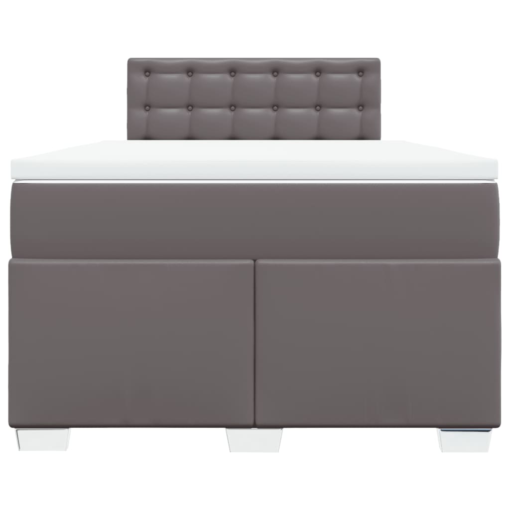 Boxspring met matras kunstleer grijs 120x200 cm